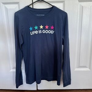 Womens Life Is Good Crusher Tee Long Sleeve Size M